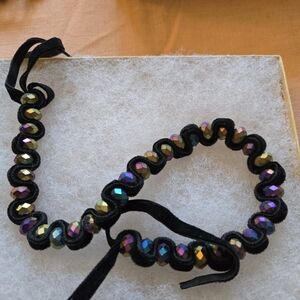 Black and Iridescent Beaded Choker